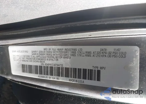 2008 Subaru Outback 2.5I/2.5I L.l. Bean Edition from USA, damaged, VIN 4S4BP61C487344753